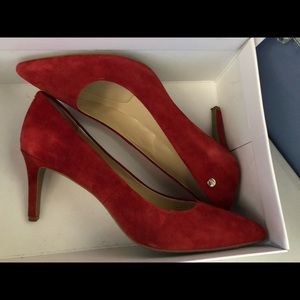 Calvin Klein Red Suede Pumps
